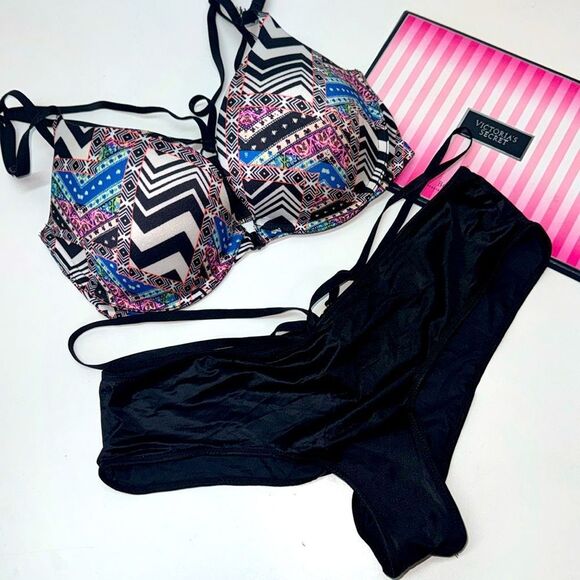 🔥VICTORIA SECRET PUSH-UP  BRA SET 32D//Medium NEW - Picture 1 of 7